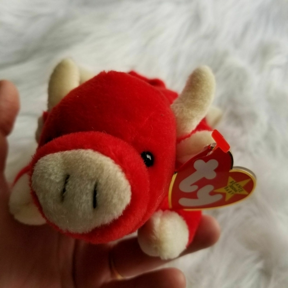 Vintage 1995 Snort the Bull Ty Beanie Baby vintage red 90s babies - Picture 3 of 8